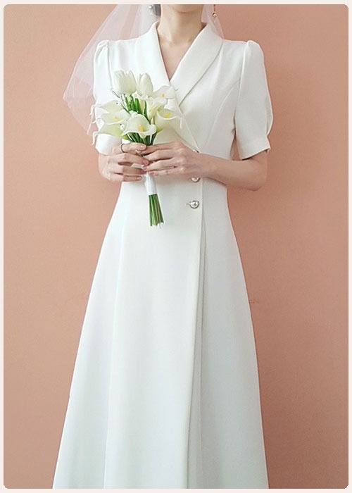 도브 진주 숄카라 셀프웨딩 드레스